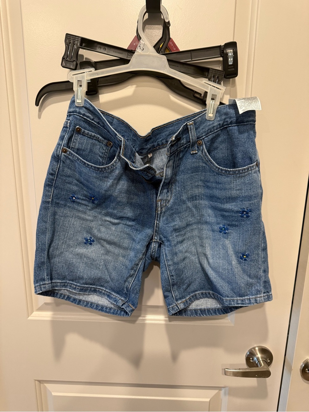 Levi's Blue Embroidered Denim Shorts